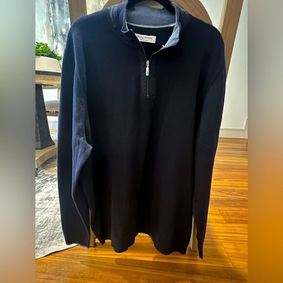Tommy Bahama Coolmax Navy Blue Zip Up Sweater size XXLTG - Picture 1 of 7